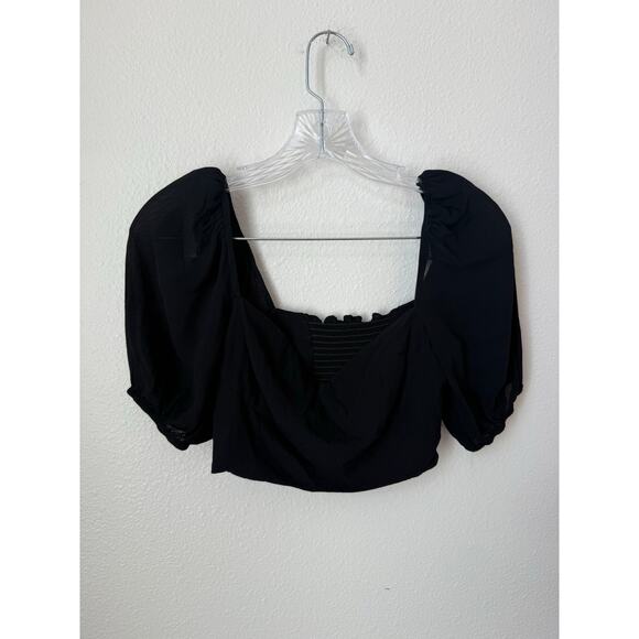 Reformation Sinead Black Heart Neck Crop Top Size 4 - Picture 3 of 9
